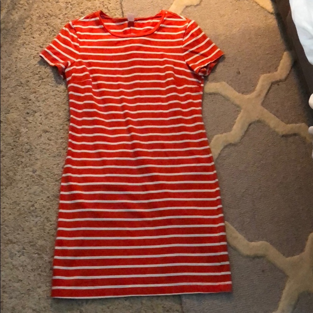 Orange-Red and White dress